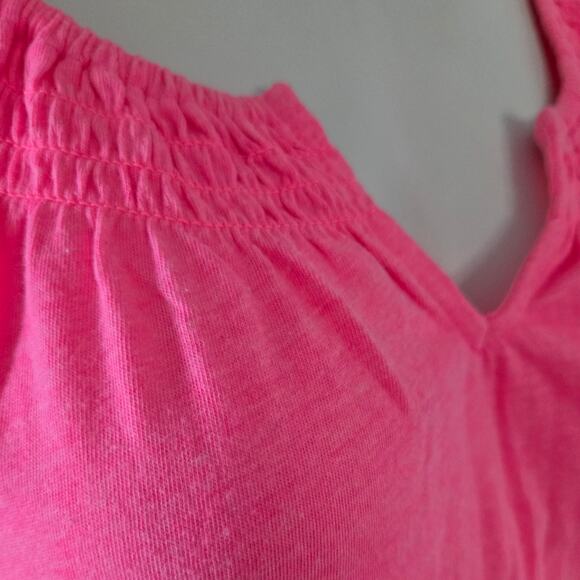 Gap Outlet Bright Pink Heathered Peasant Top sz XS - Picture 3 of 6